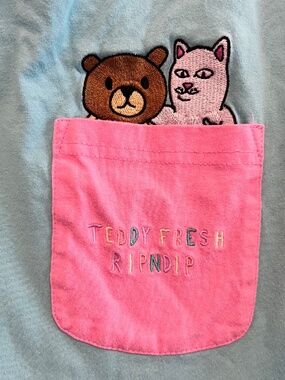 RipNDip Teddy Fresh Pocket Tee Bear & Lord Nermal Colorblock T-Shirt Small
